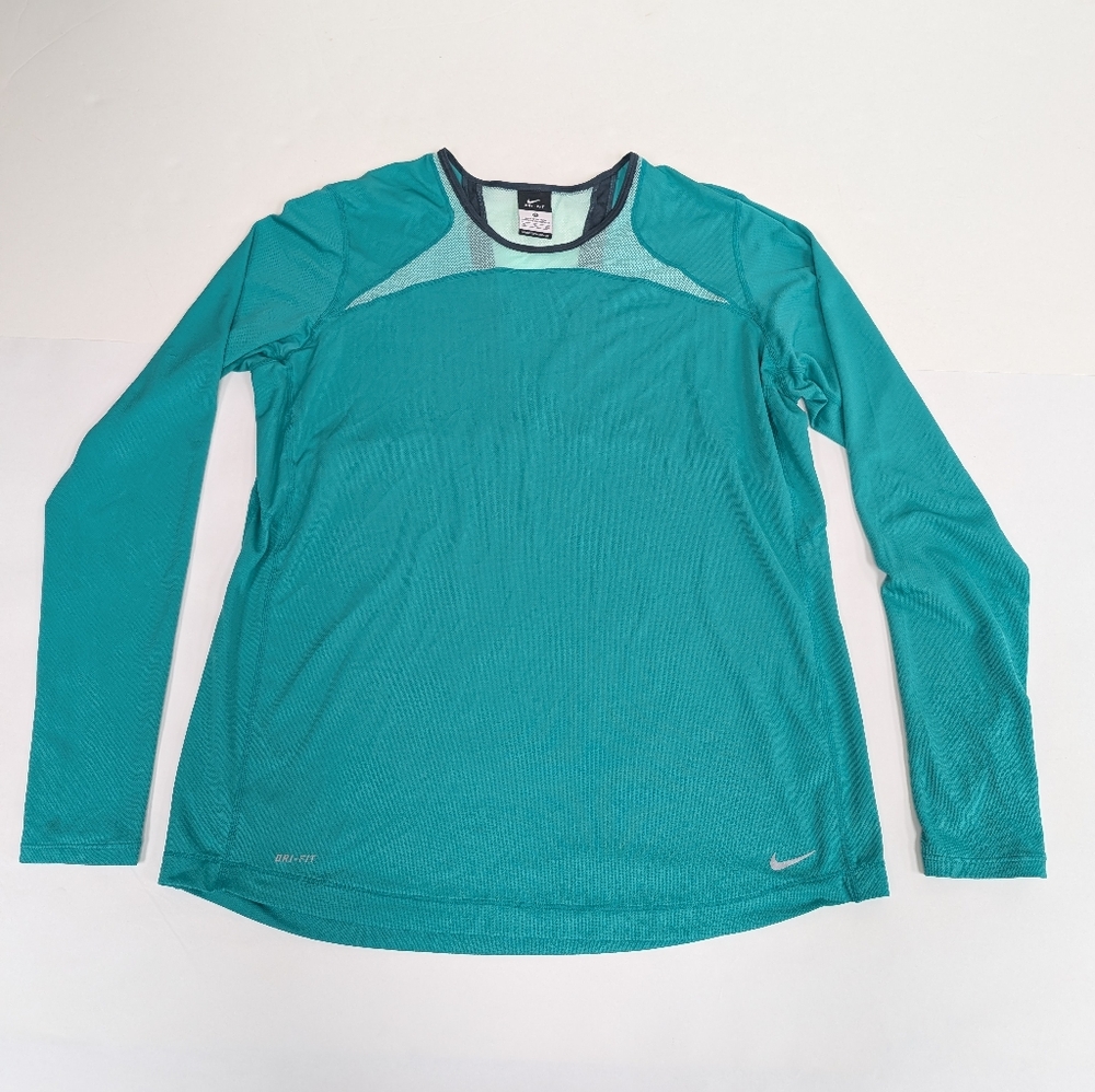 Nike Turquoise Drifit Long Sleeve Running Shirt XL [58]